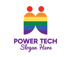 Transgender - Rainbow Gay Couple logo design