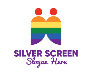 Lesbian - Rainbow Gay Couple logo design