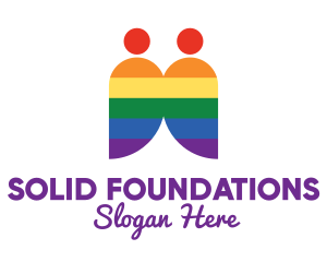 Social - Rainbow Gay Couple logo design