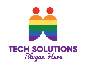 Pride Parade - Rainbow Gay Couple logo design