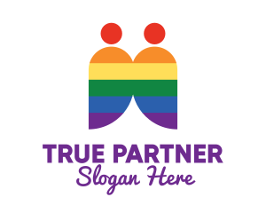 Ally - Rainbow Gay Couple logo design