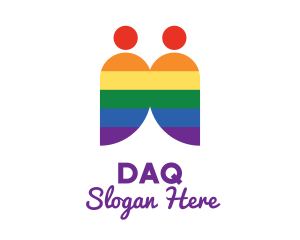 Lgbt - Rainbow Gay Couple logo design