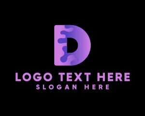 Liquid - Slime Letter D Paint logo design