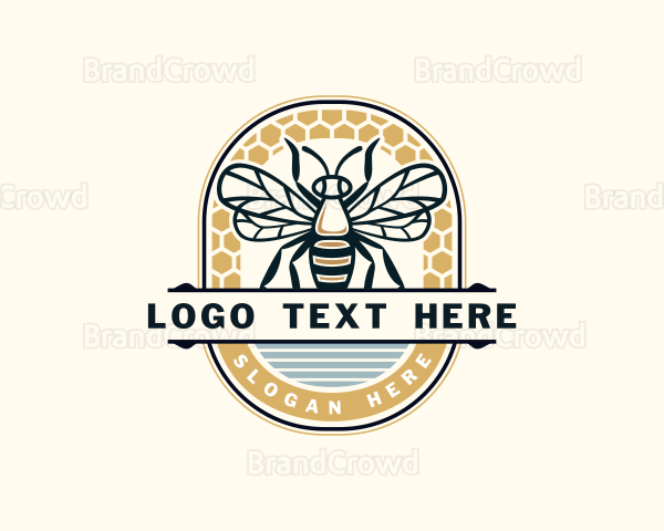 Hexagon Bee Insect Logo