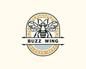 Hexagon Bee Insect  logo design