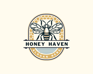 Hexagon Bee Insect  logo design