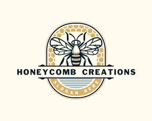 Hexagon Bee Insect  logo design