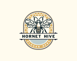 Hexagon Bee Insect  logo design