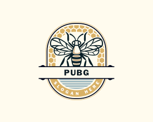 Emblem - Hexagon Bee Insect logo design