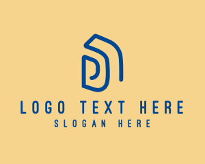 Tech - Digital Spiral Letter D logo design