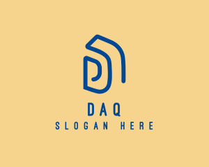 Digital Spiral Letter D logo design