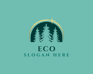 Green Eco Pine Trees Logo