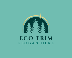 Green Eco Pine Trees logo design