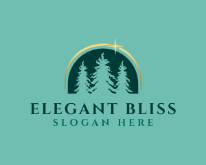 Christmas - Green Eco Pine Trees logo design