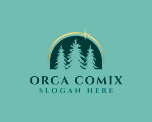 Pine - Green Eco Pine Trees logo design