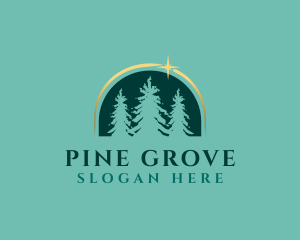 Green Eco Pine Trees logo design