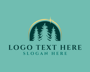 Green Eco Pine Trees Logo