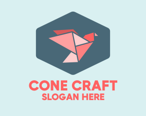 Geometric Origami Bird logo design