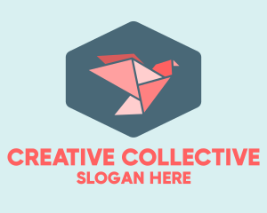 Geometric Origami Bird logo design