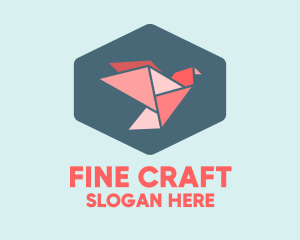 Geometric Origami Bird logo design