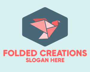 Geometric Origami Bird logo design