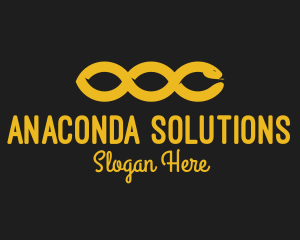 Anaconda - Golden Snake Chain logo design