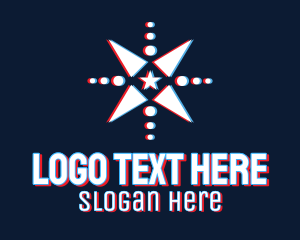 Polygon - Glitchy Star Gaming logo design