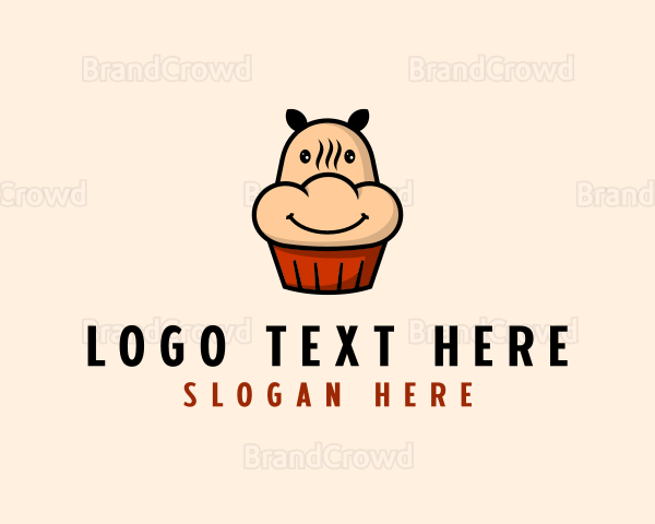 Hippo Cupcake Bakery Logo