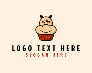 Cartoon - Hippo Cupcake Bakery logo design