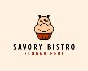 Brasserie - Hippo Cupcake Bakery logo design