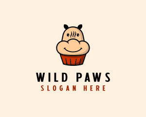 Hippo Cupcake Bakery logo design