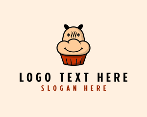 Hippo Cupcake Bakery Logo