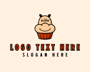 Animal - Hippo Cupcake Bakery logo design