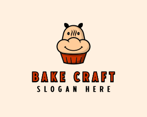 Hippo Cupcake Bakery logo design