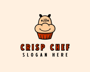 Hippo Cupcake Bakery logo design