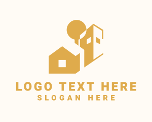 Office Space - Golden Real Estate Property logo design