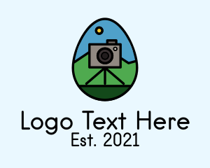 Vlogging - Photo Camera Egg logo design