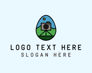 Landscape Photography - Photo Camera Egg logo design