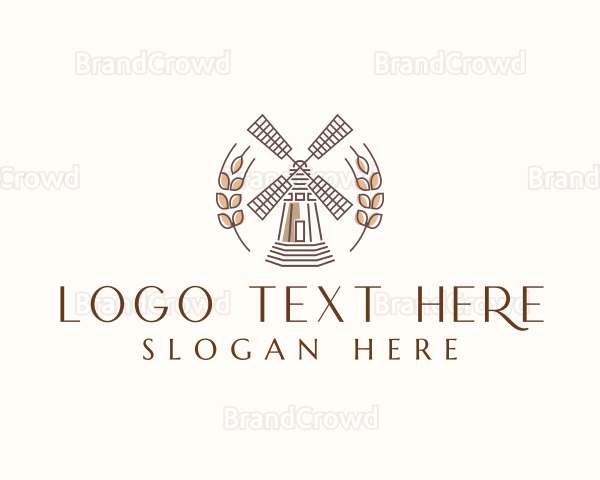 Flour Mill Windmill Logo