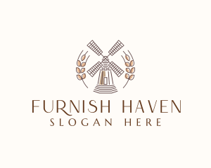 Flour Mill Windmill Logo