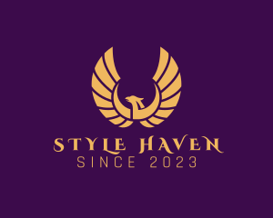 Veteran - Elegant Mythical Winged Phoenix logo design