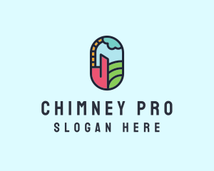 Chimney - Stained Glass Window logo design