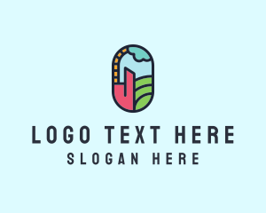 Factory - Stained Glass Window logo design