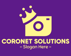 Coronet - Yellow Camera Crown logo design