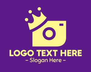 Digicam - Yellow Camera Crown logo design