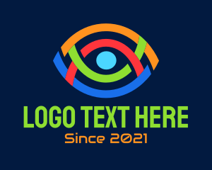 Cctv - Colorful Geometric Eye logo design