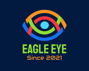 Colorful Geometric Eye logo design