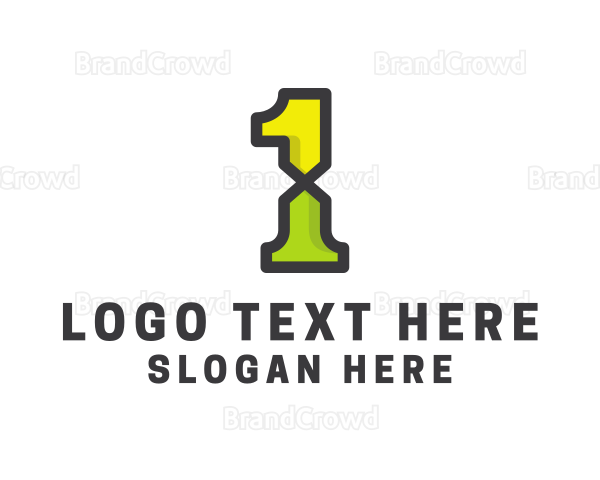 Modern Digital Number 1 Logo