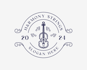 Violin Musical Instrument logo design