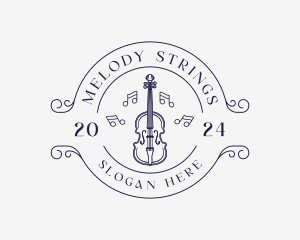 Violin Musical Instrument logo design